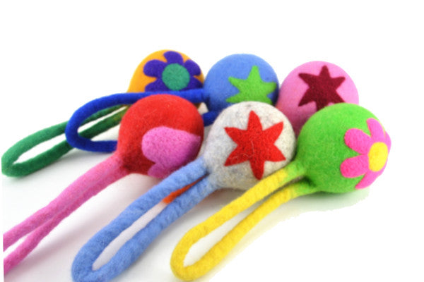 Felted Wool Ball with Handle