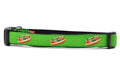 Large size dog collars with Chicago Style Hot dog on green background