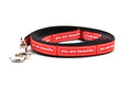  XS Dog leash that is red with the words you are beautiful in white.